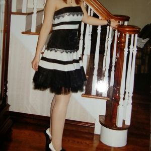 Vintage Jessica McClintock  short satin and lace dress size 8